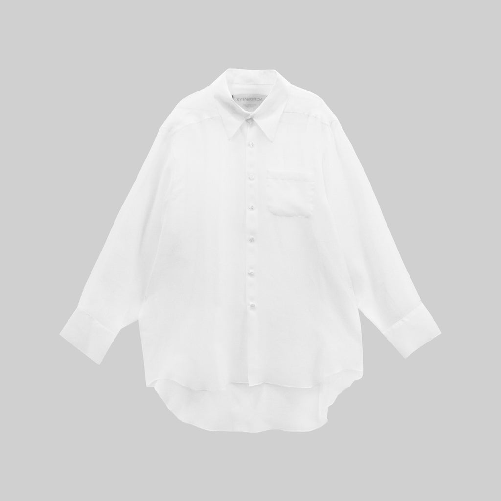 CAMISA BLANCA SEDA ARRUGADA
