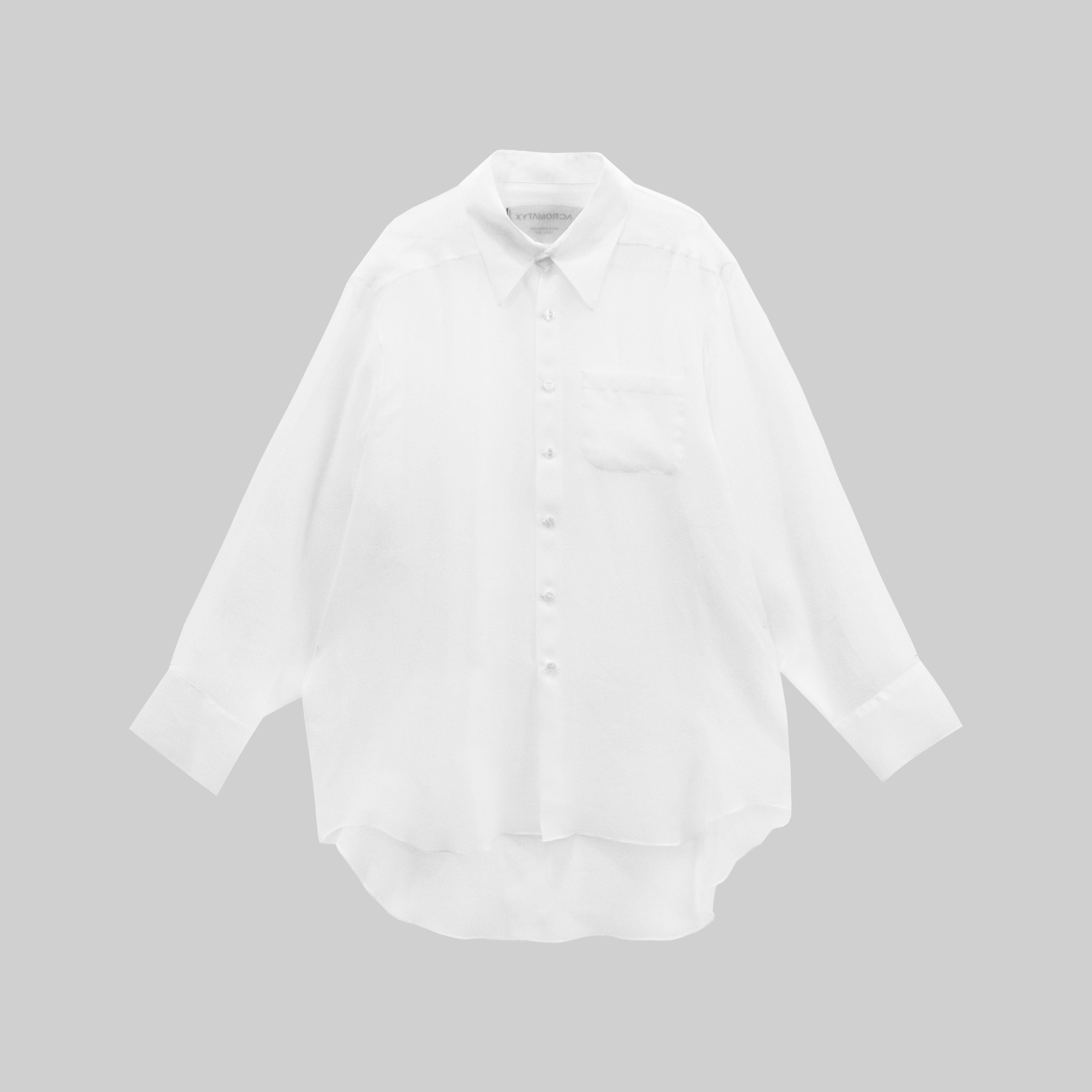 CAMISA BLANCA SEDA ARRUGADA