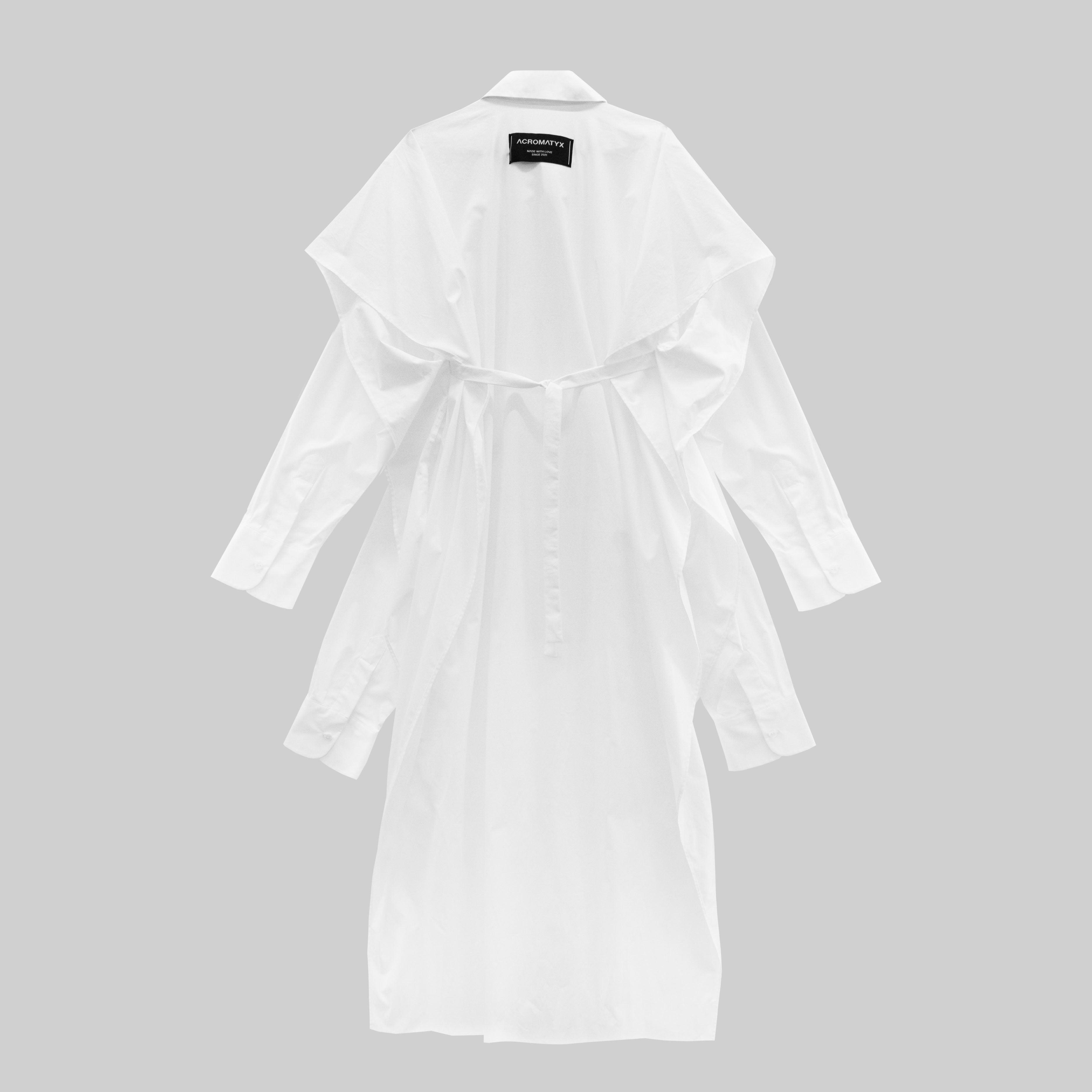 CAMISA EXTRA LARGA 4 MANGAS BLANCA