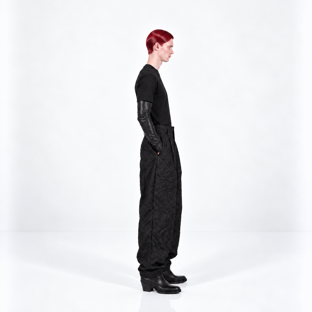 PANTALON NYLON ARRUGADO