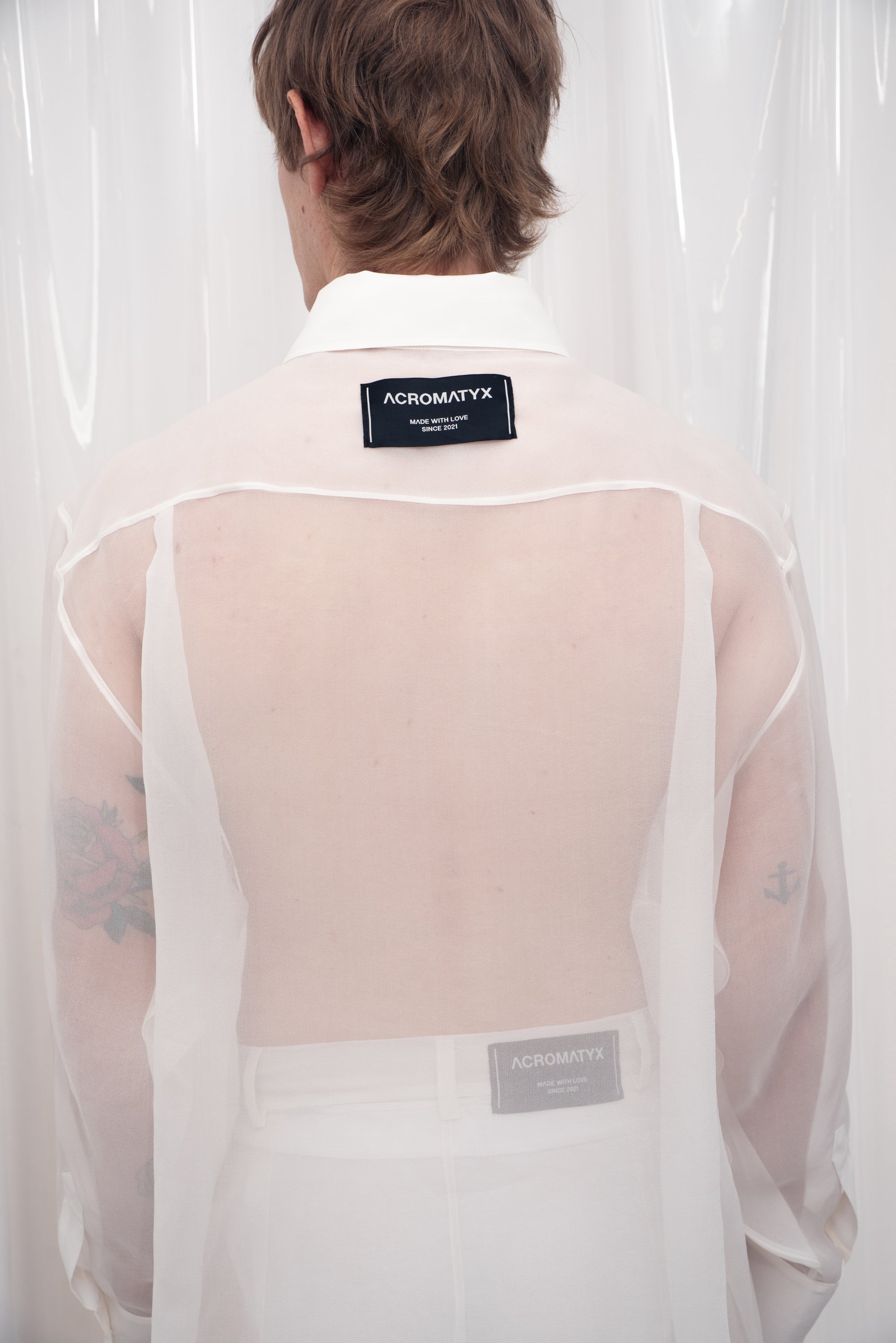 CAMISA BLANCA SEDA ARRUGADA