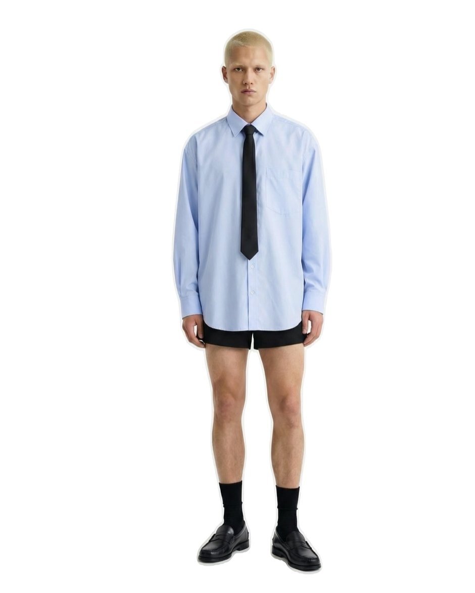 CAMISA AZUL CELESTE OVERSIZE