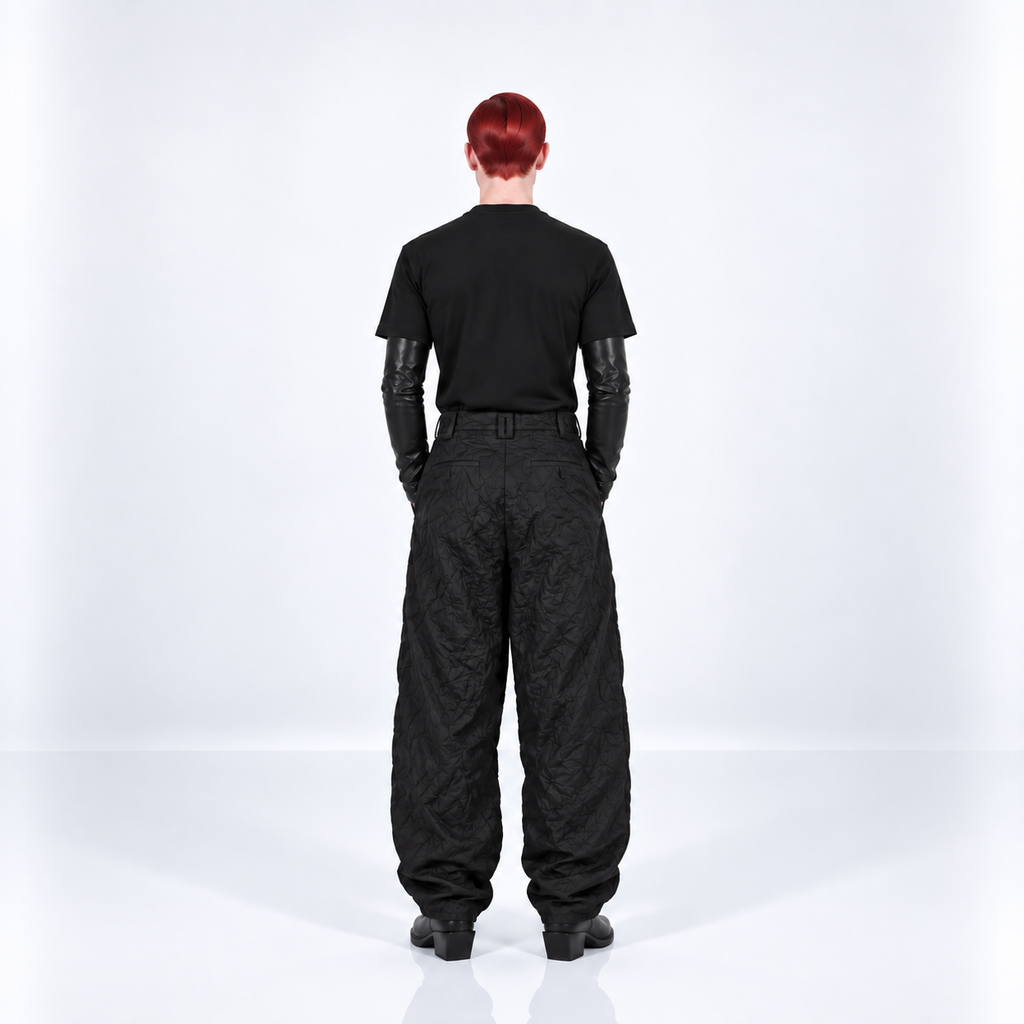 PANTALON NYLON ARRUGADO