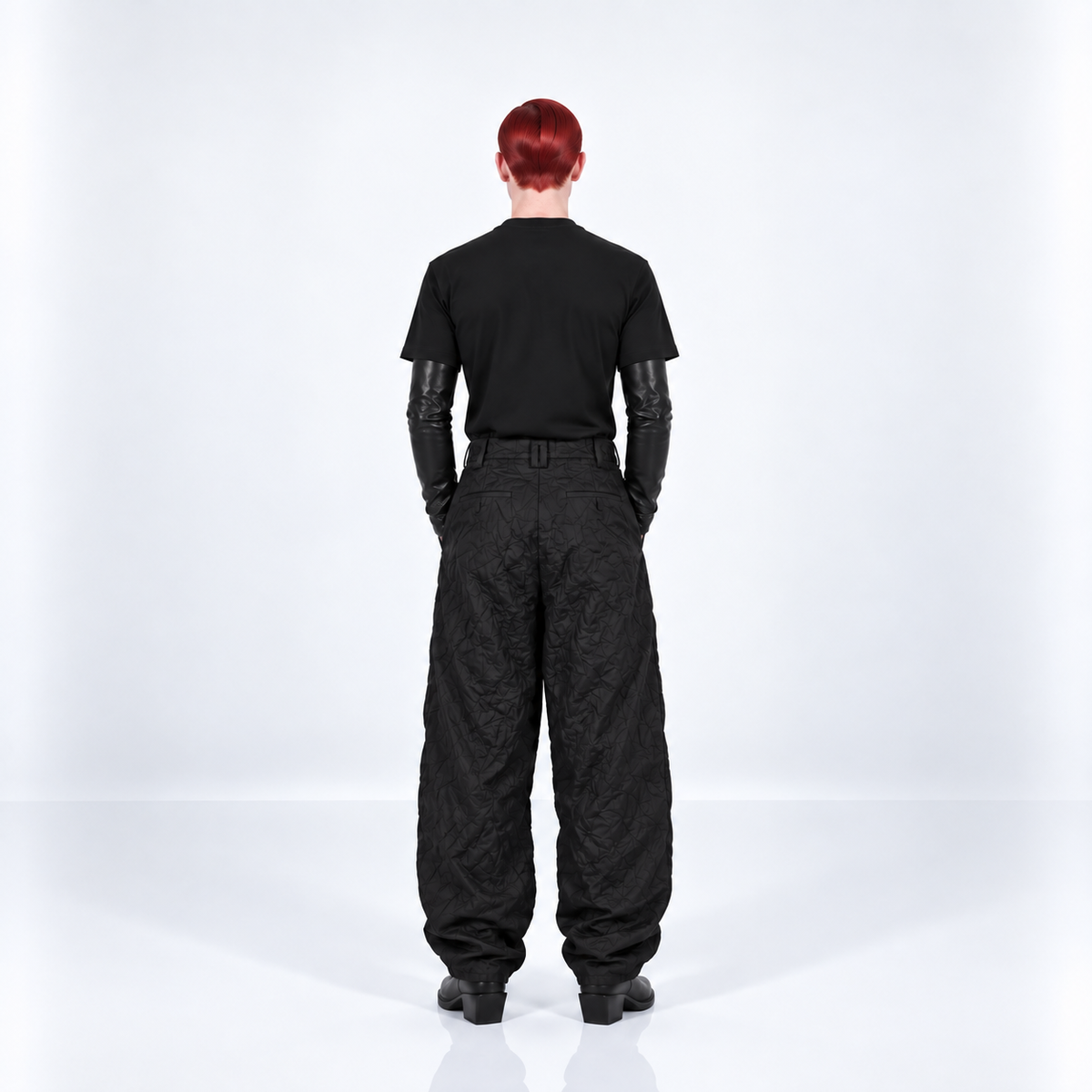 PANTALON NYLON ARRUGADO