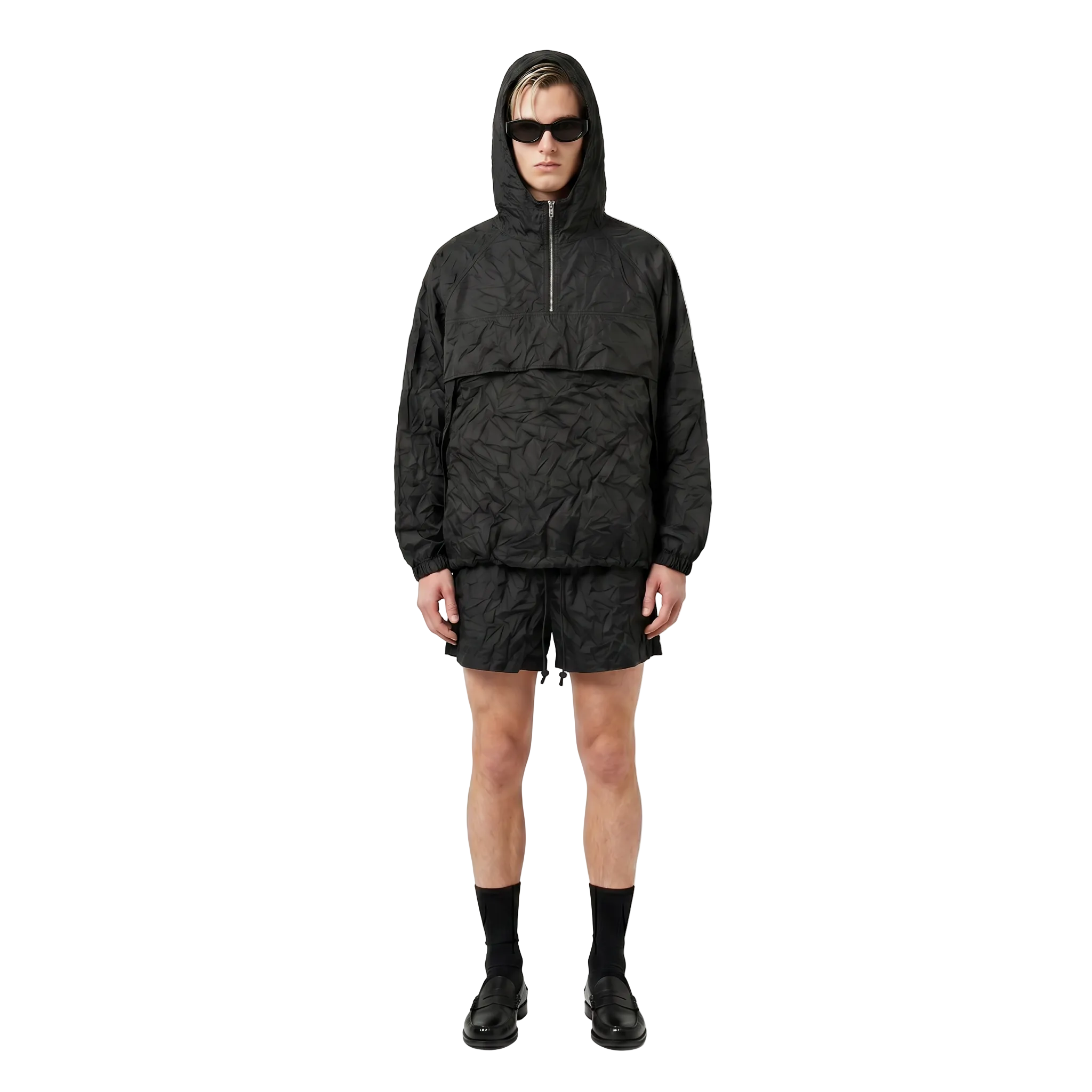 SUDADERA OVERSIZE NYLON ARRUGADA