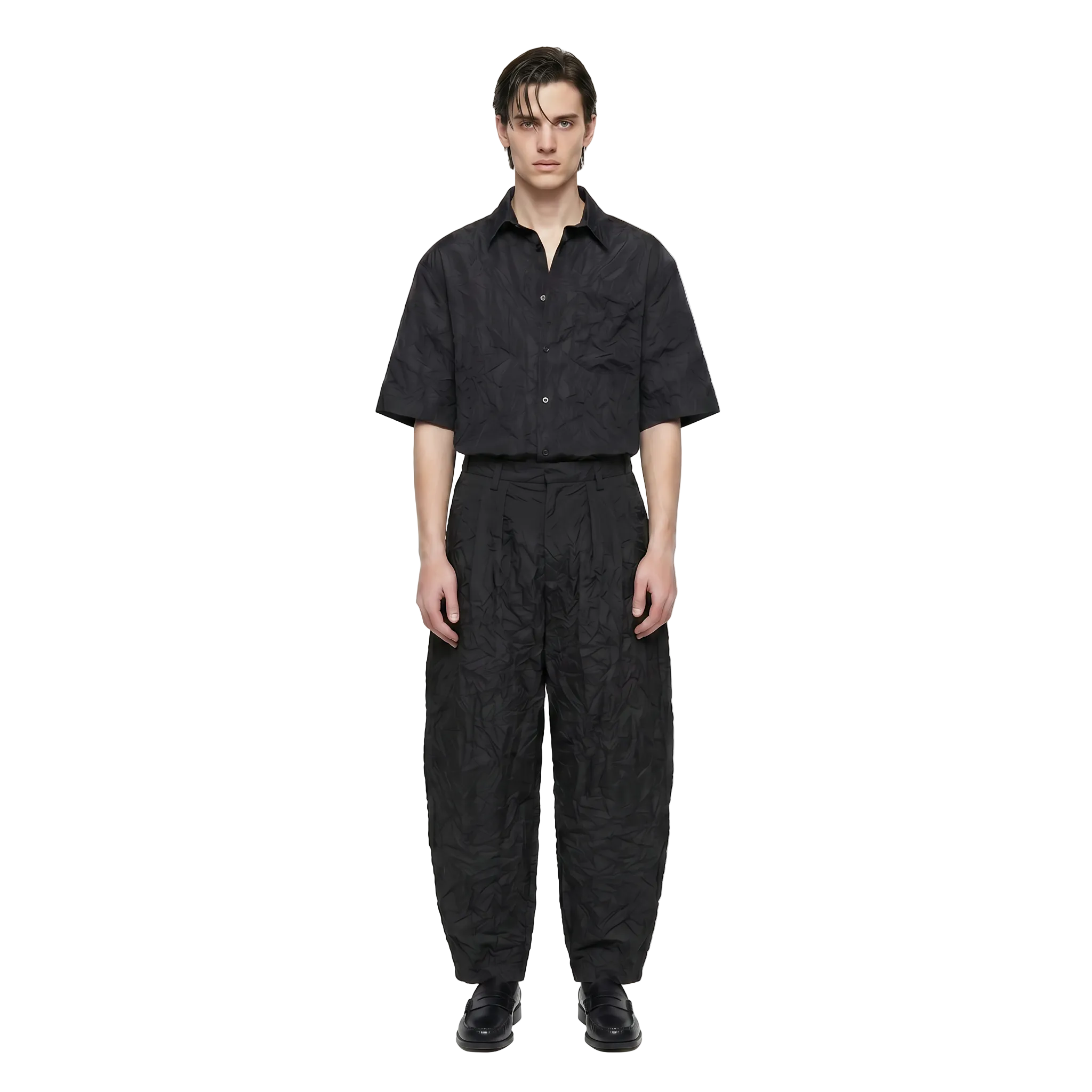 PANTALON NYLON ARRUGADO