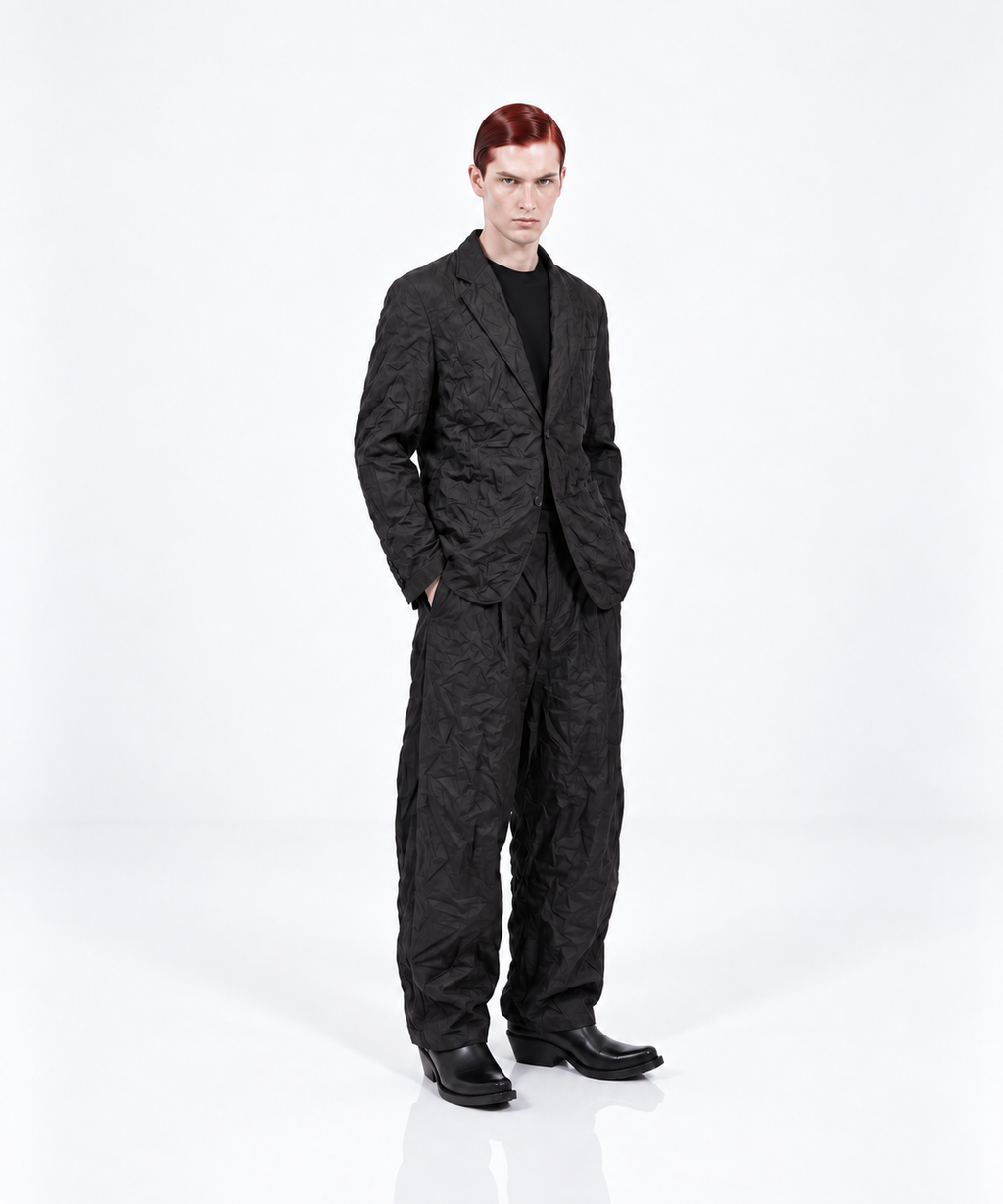 CHAQUETA REGULAR FIT NYLON  ARRUGADA