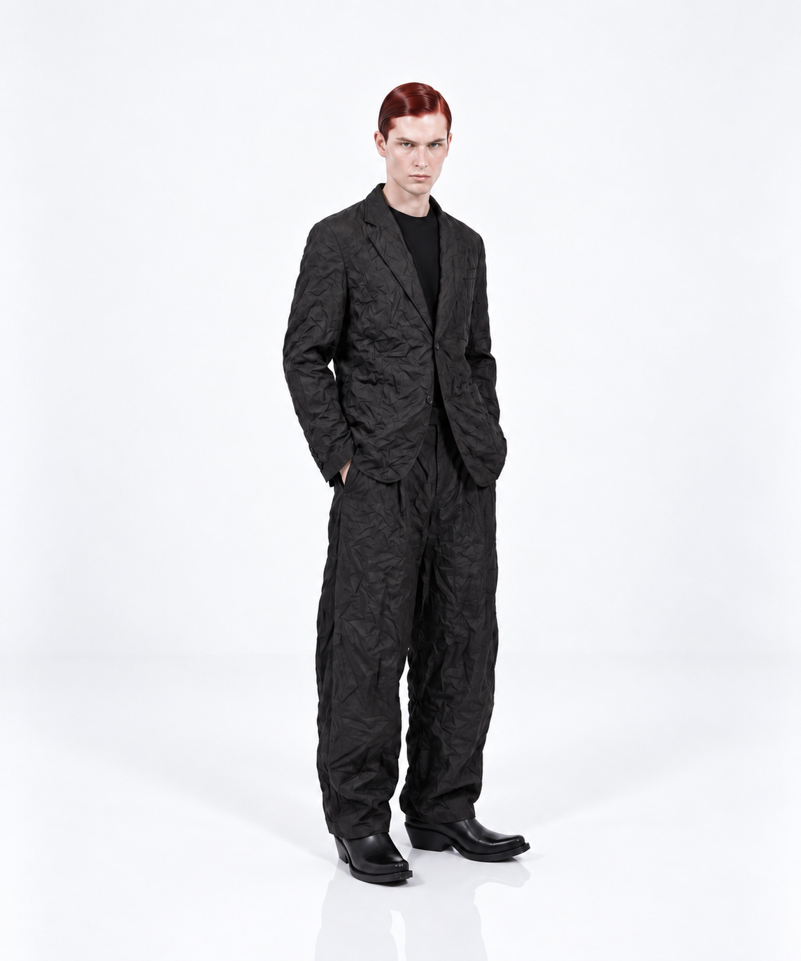 CHAQUETA REGULAR FIT NYLON  ARRUGADA